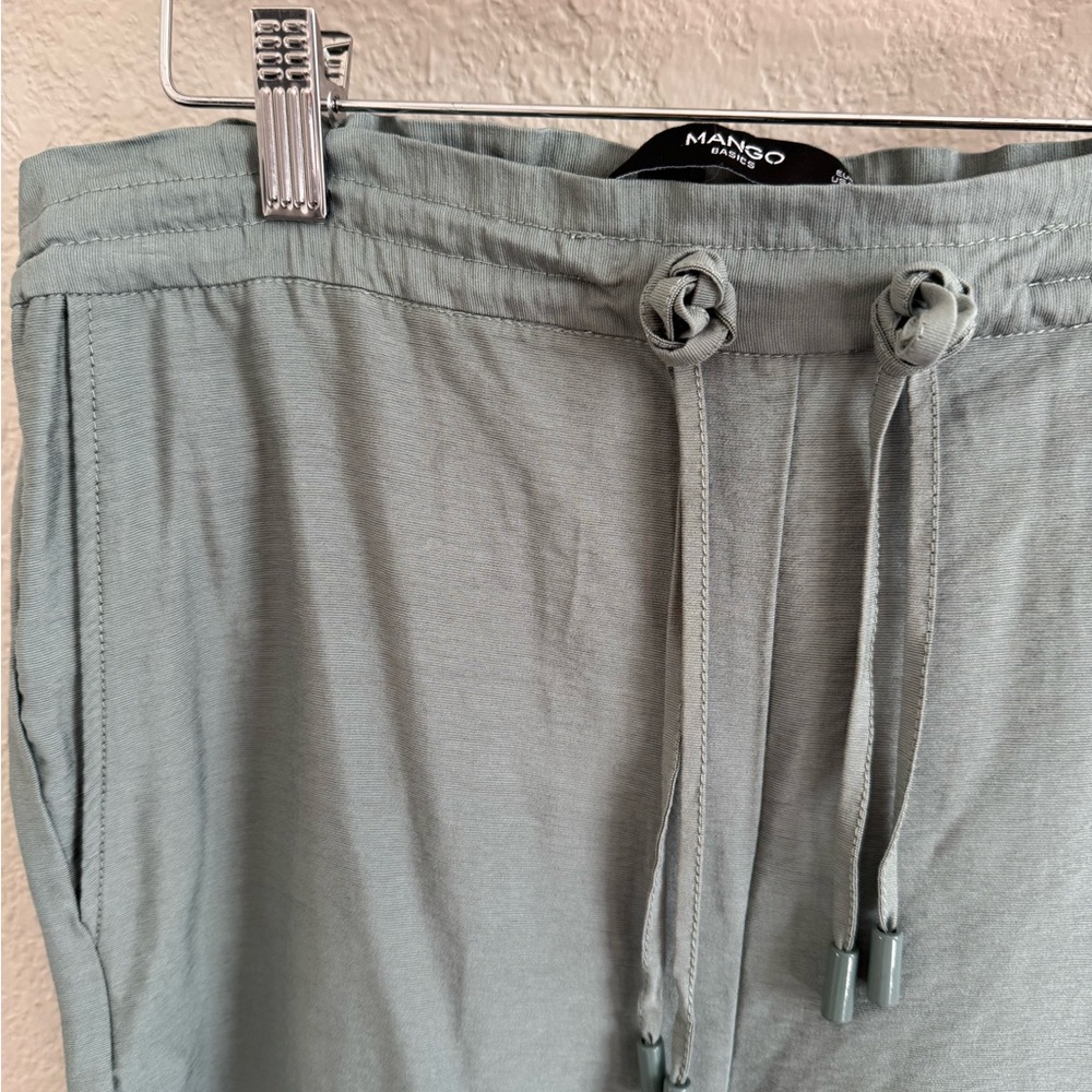 Mango Light Gray Drawstring Pants